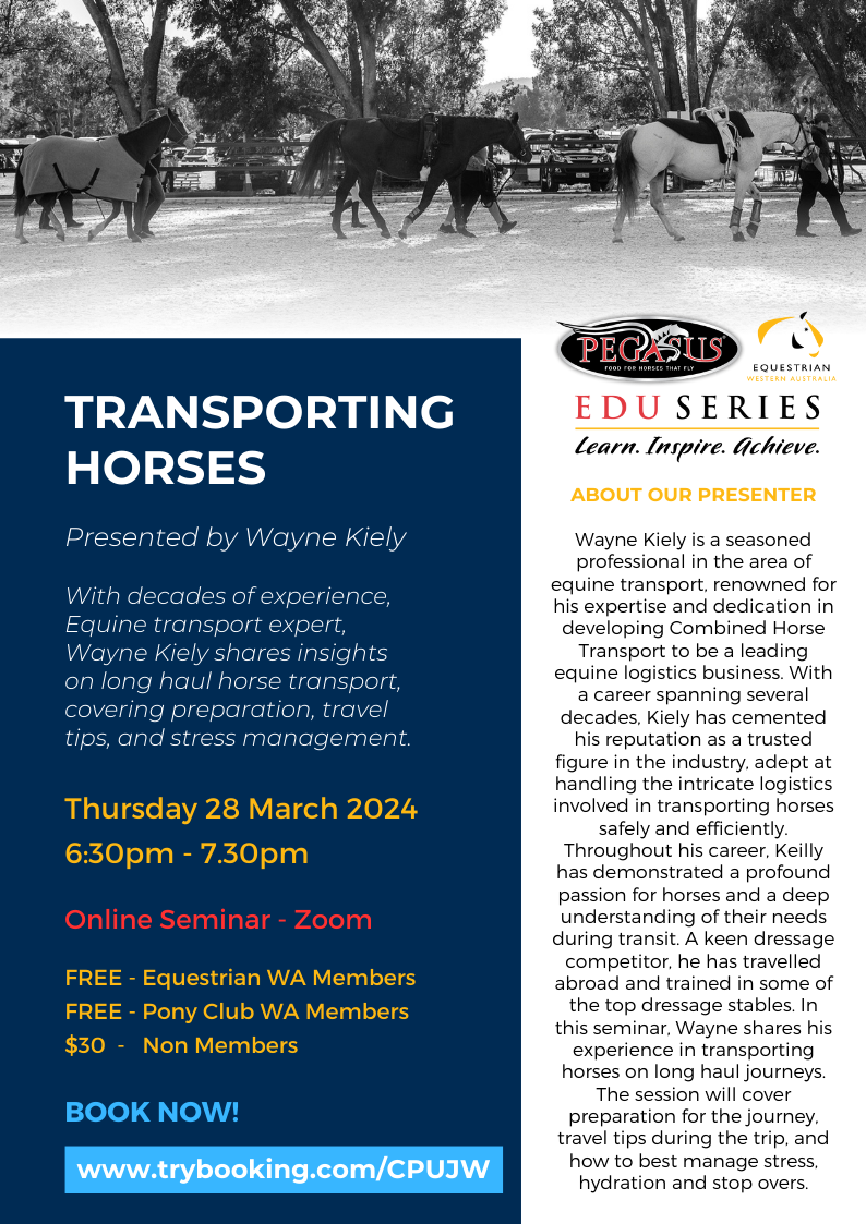 Pegasus EduSeries Transporting Horses Equestrian Western Australia